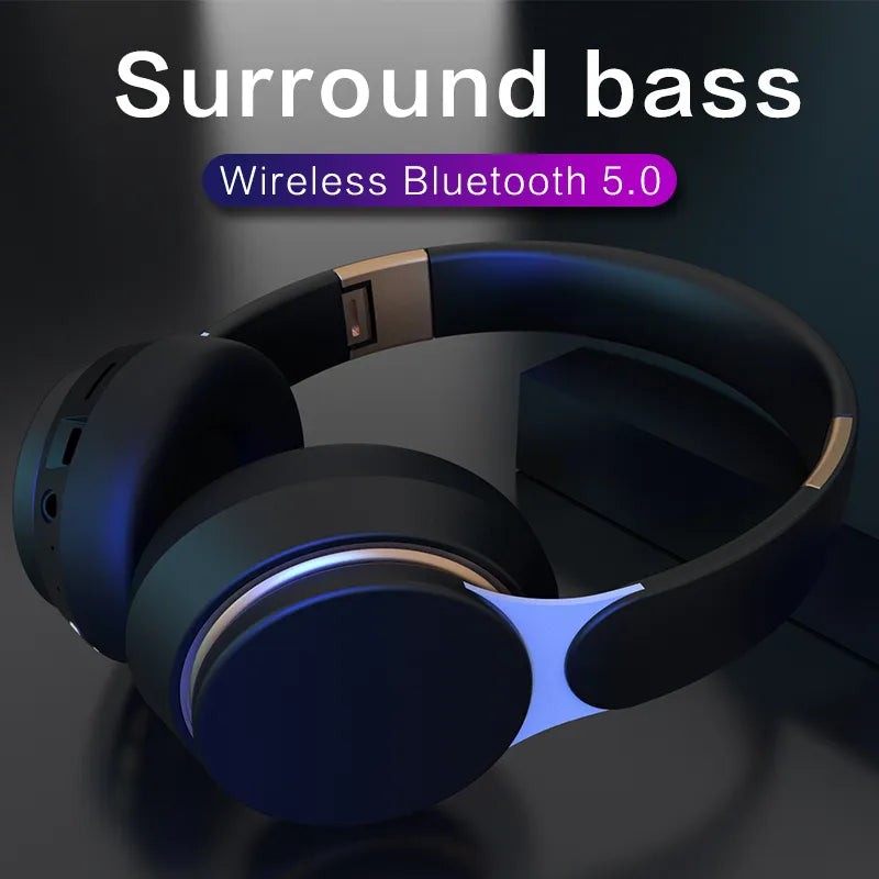 Bluetooth 5.0 Foldable Headphones with HiFi 9D Bass and Microphone