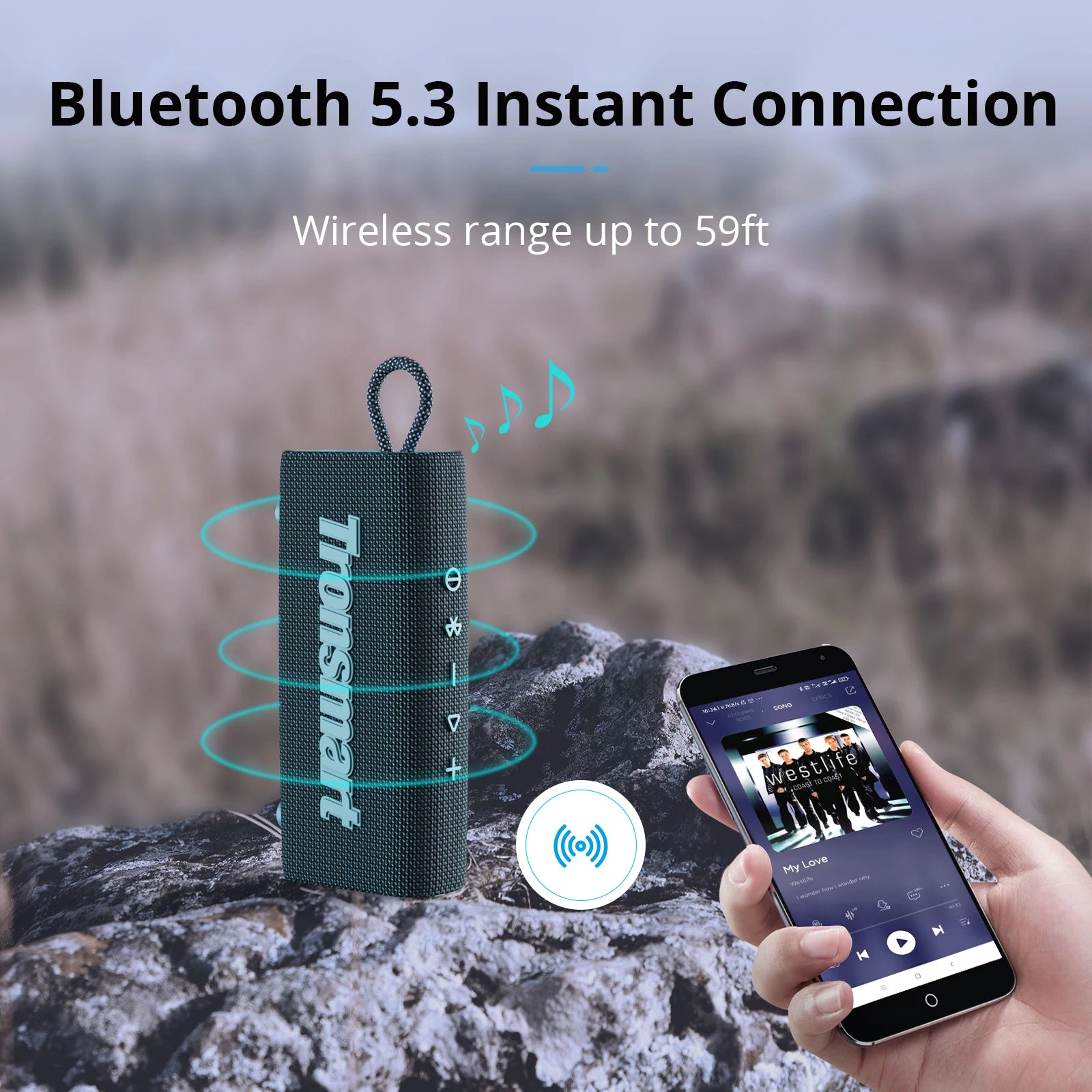 Tronsmart Trip Bluetooth 5.3 Speaker Dual-Driver Portable Speaker with IPX7 Waterproof